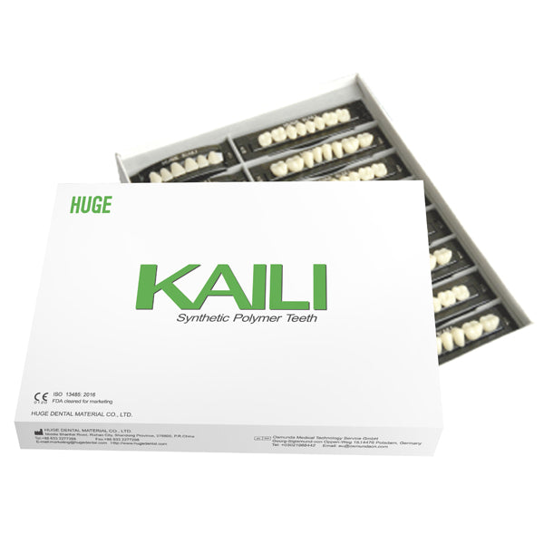 Kaili Synthetic Polymer Denture Teeth, T6/L6/32, Shade A3.5, Full Complete — 4 Sets