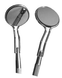 Parkell Double-Sided Mouth Mirrors, Size 5, Cone Socket, Rhodium-Plated, 6/Box