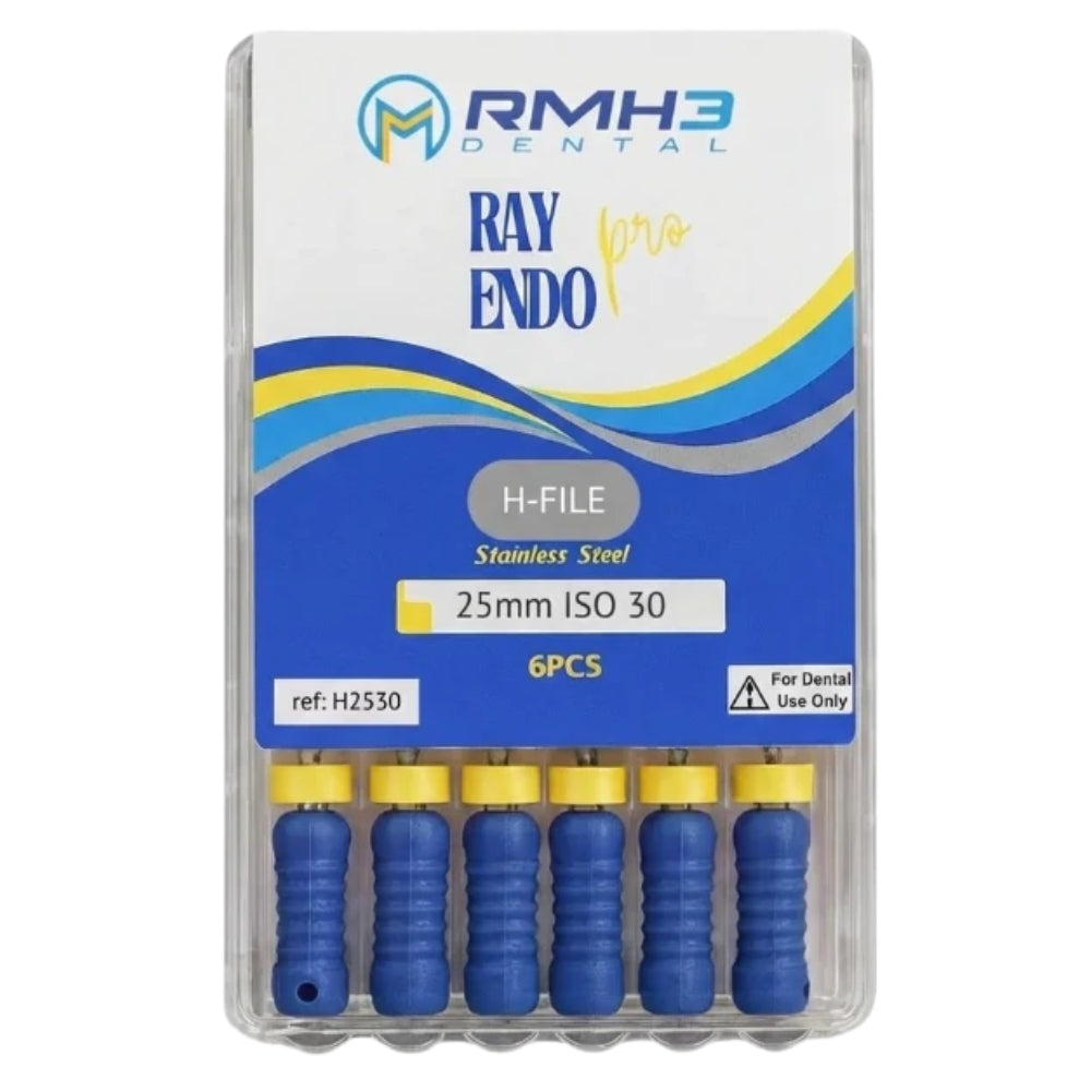 RayEndo Pro H-Files, 25mm #30, Stainless Steel — 6/Box