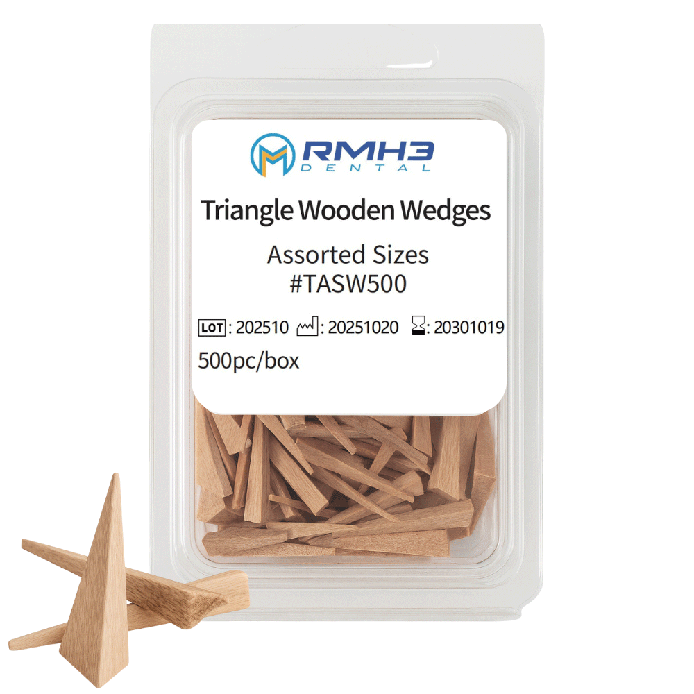 RMH3 Dental Supply Wooden Wedges Assorted, Triangular Shape — 500/Box