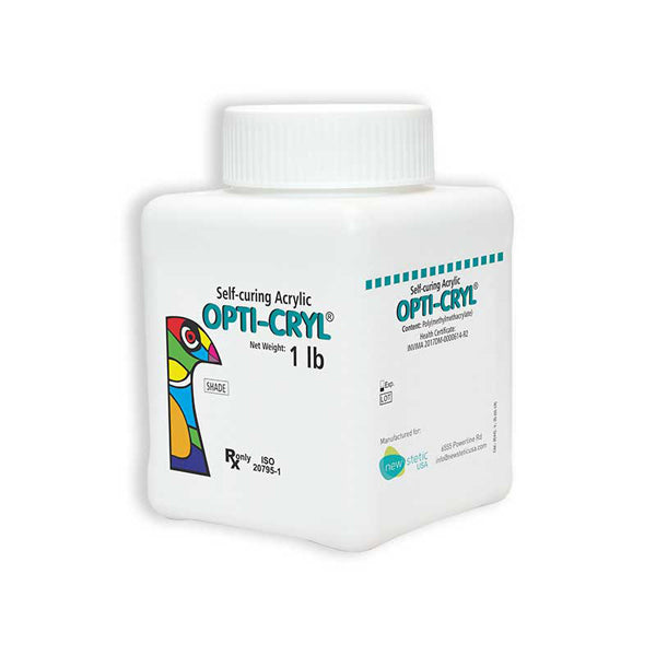 New Stetic Opti-Cryl Self Curing Acrylic Powder, Light Pink, 1 lb