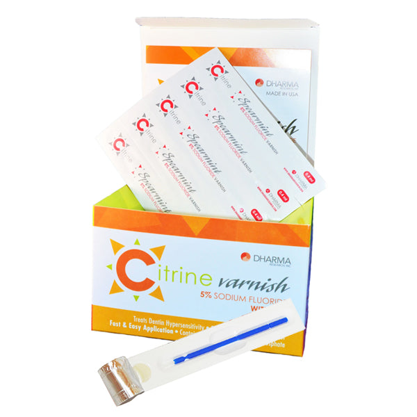 Dharma Citrine 5% Sodium Fluoride Varnish with TCP, Spearmint, 50/Box