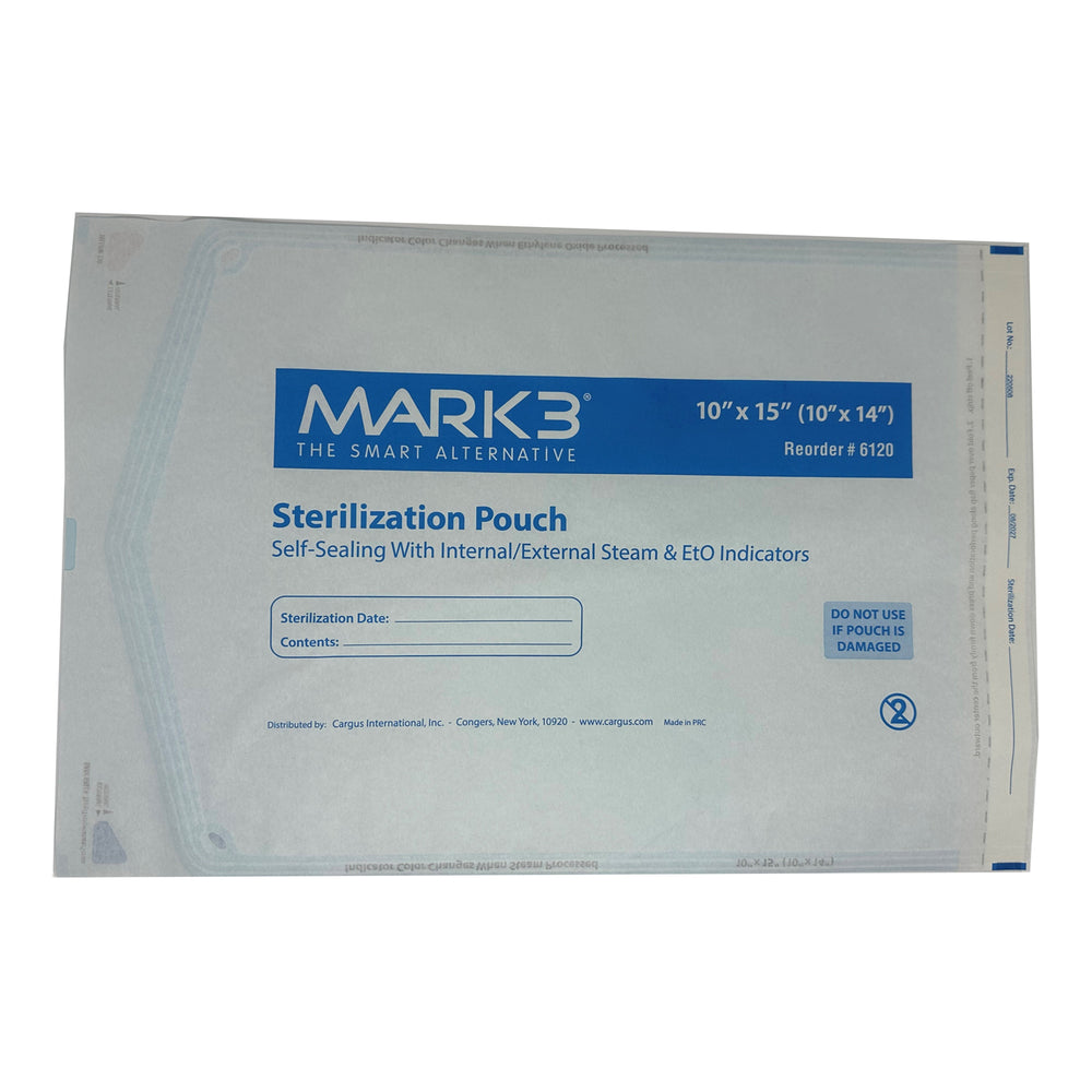 Cargus MARK3 Self-Sealing Sterilization Pouch, 10" x 15", 200/Box