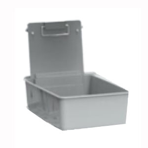 Lab Pan, Gray Plastic Pan with Metal Clip, 7.5" x 6" x 8.5", Each
