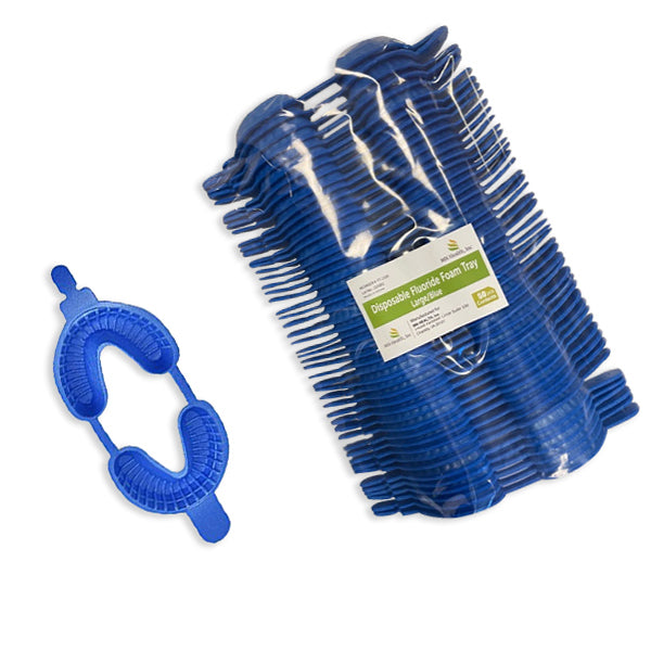 Disposable Fluoride Foam Trays, Large, 193 x 65mm, Blue