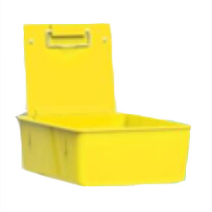 Lab Pan, Yellow Plastic Pan with Metal Clip, 7.5" x 6" x 8.5", Each