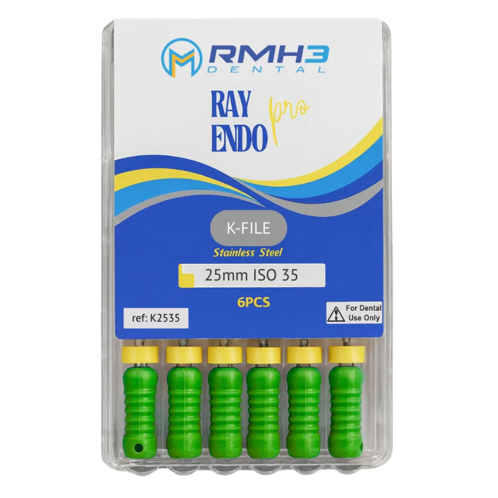RayEndo Pro K-Files, 25mm #35, Stainless Steel — 6/Box