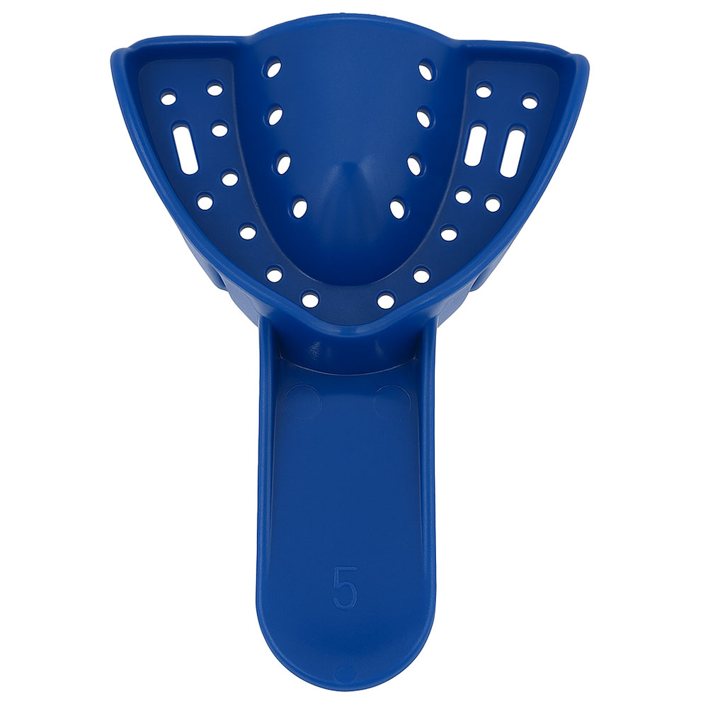 RMH3 Dental Supply Dark Blue #5 Small Upper Perforated Disposable Impression Tray — 12/Pack
