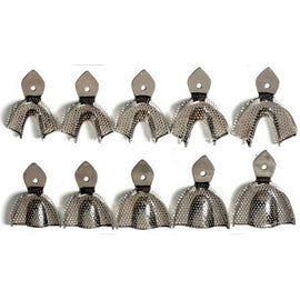 Muzamal Surgical Stainless Steel Perforated Impression Trays, Set of 10