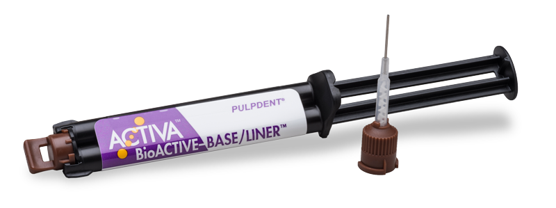 Pulpdent ACTIVA BioACTIVE- Base/Liner, Single Pack: 7gm/5mL syringe + 20 automix tips with bendable,20-g