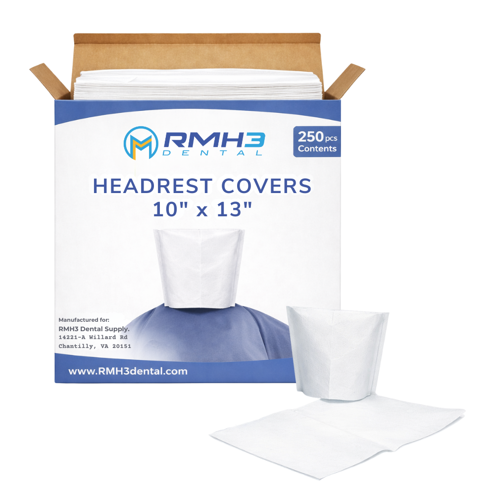 RMH3 Dental Head Rest Covers 10"L x 13"H White Tissue/Poly Box of 500