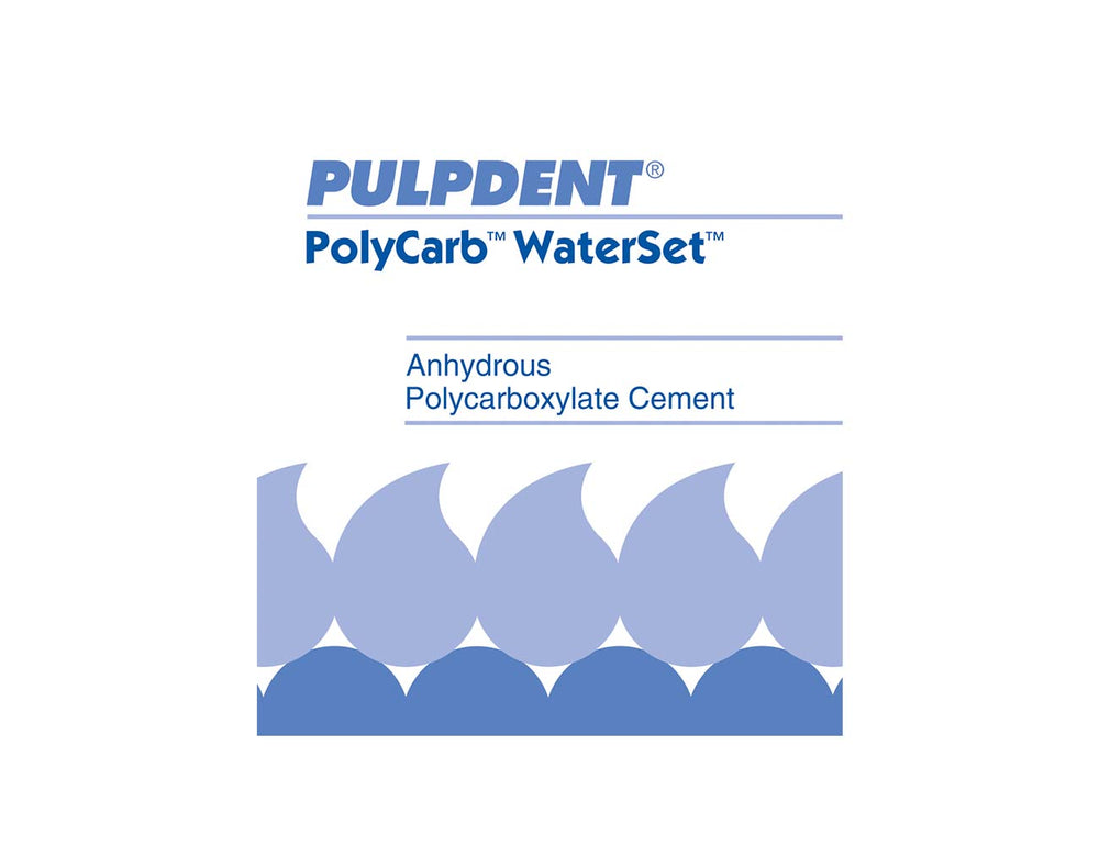 Pulpdent Polycarboxylate Water-Set Cement, 60g Powder Kit with Bottle, Mixing Pad & Scoop