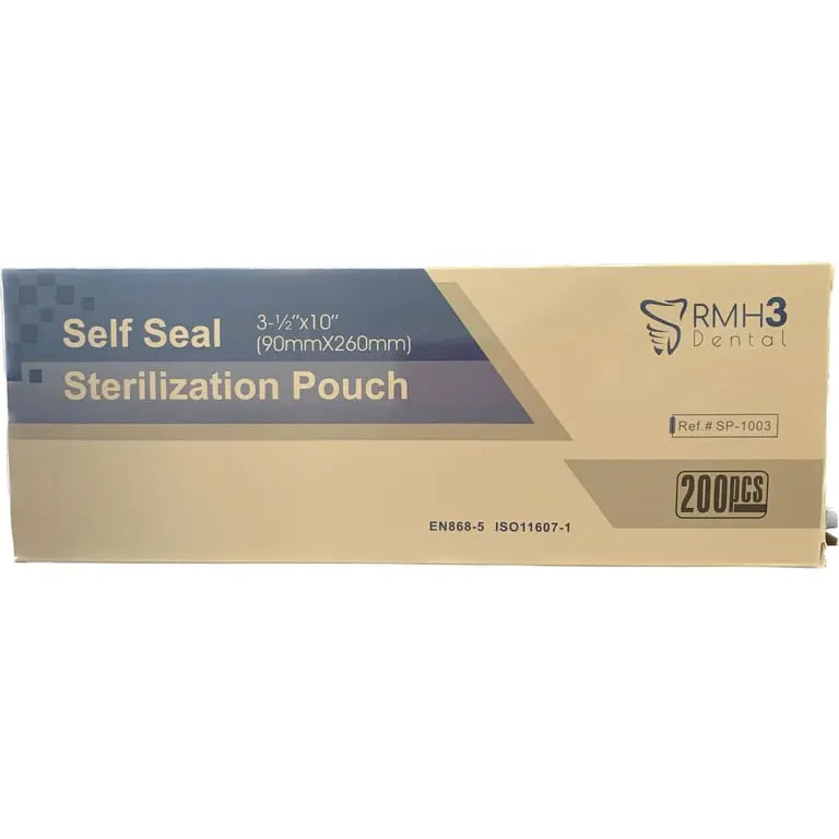 RMH3 Dental 3.5" x 10" Self-Sealing Sterilization Pouch 200/Box - RMH3 Digital by RMH3 Dental