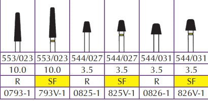 Shofu Robot FG Diamonds Corner Round Tapered Cylinder