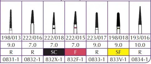 Shofu Robot FG Diamonds Round End Tapered Cylinder Shofu Dental Corp