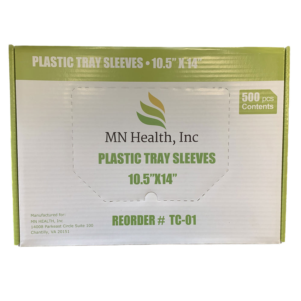 Clear Plastic Tray Sleeves 10.50" x 14" — 500/Box