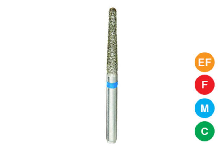 Beyes Dental 850/016-M Round End Taper Diamond Bur, Medium, 10/Pk