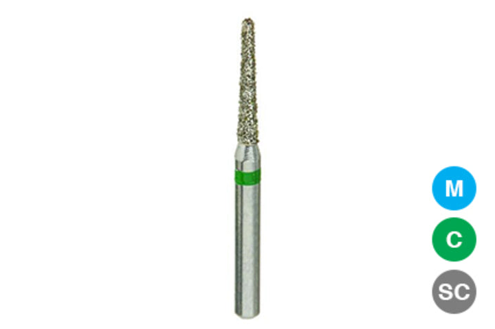 Beyes Dental 847/012-C Flat End Taper Diamond Bur, Coarse, 10/Pk