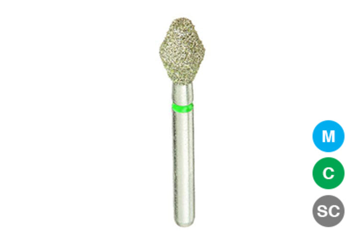Beyes Dental 811/032-SC Barrel Diamond Bur, Super Coarse, 10/Pk