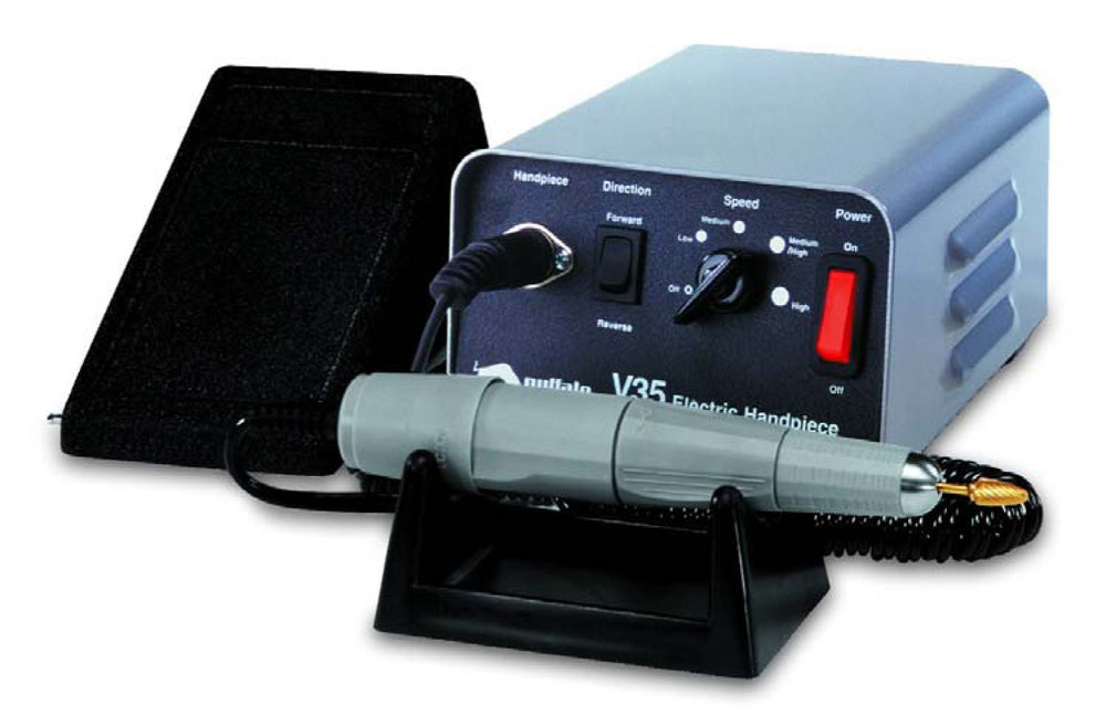 Buffalo V35 Gray Electric Handpiece System Complete, 220V AC (Console + Gray HP+ Foot Control)