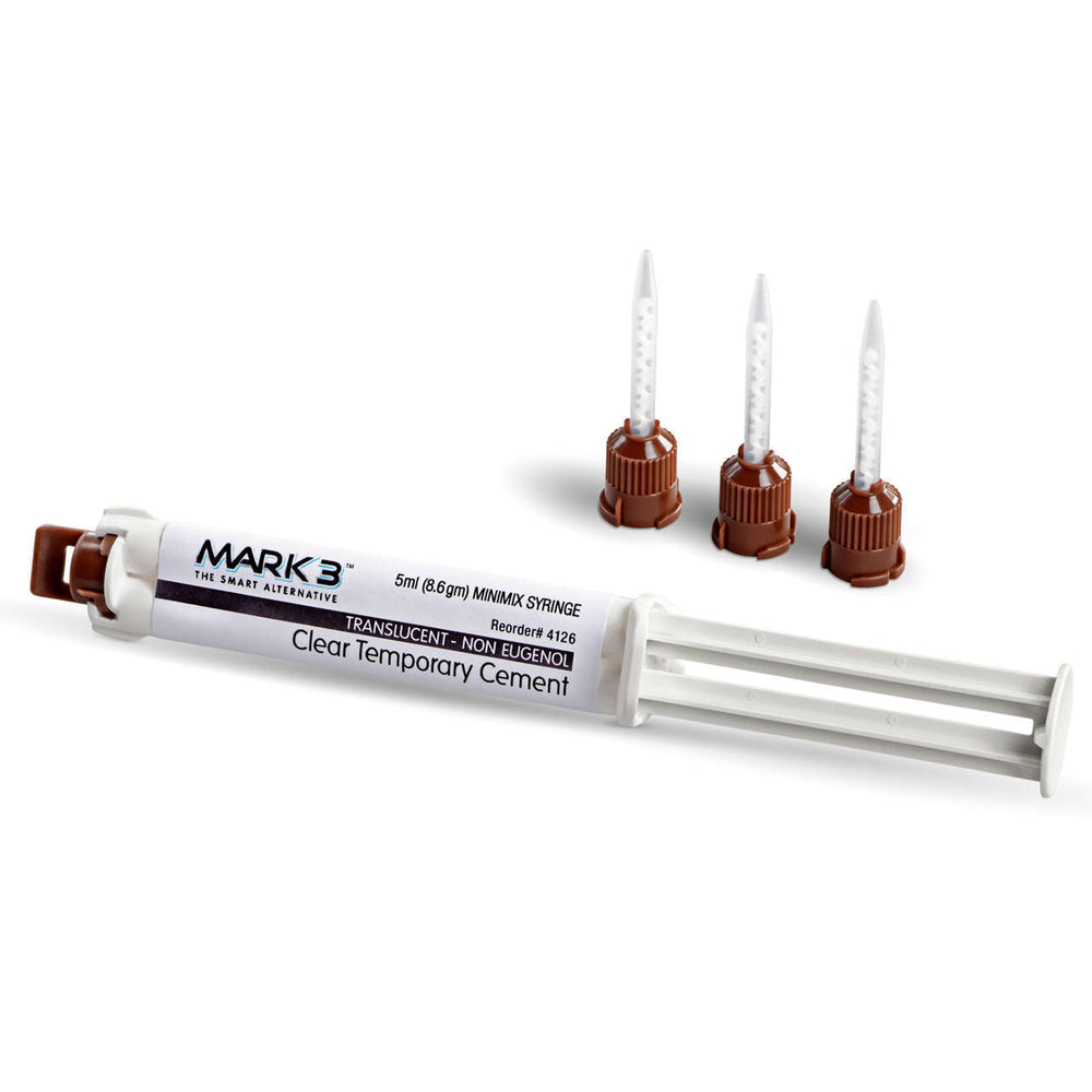 Cargus MARK3 Temporary Cement Clear NE, 5ml Automix Syringe, 1/Box + 10 Mixing Tips