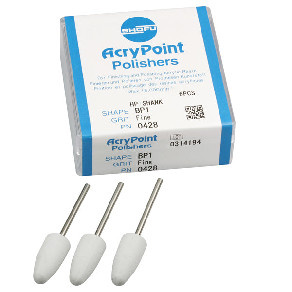 Shofu AcryPoint BP1 Fine, HP Handpiece, Light Gray, 6/pk