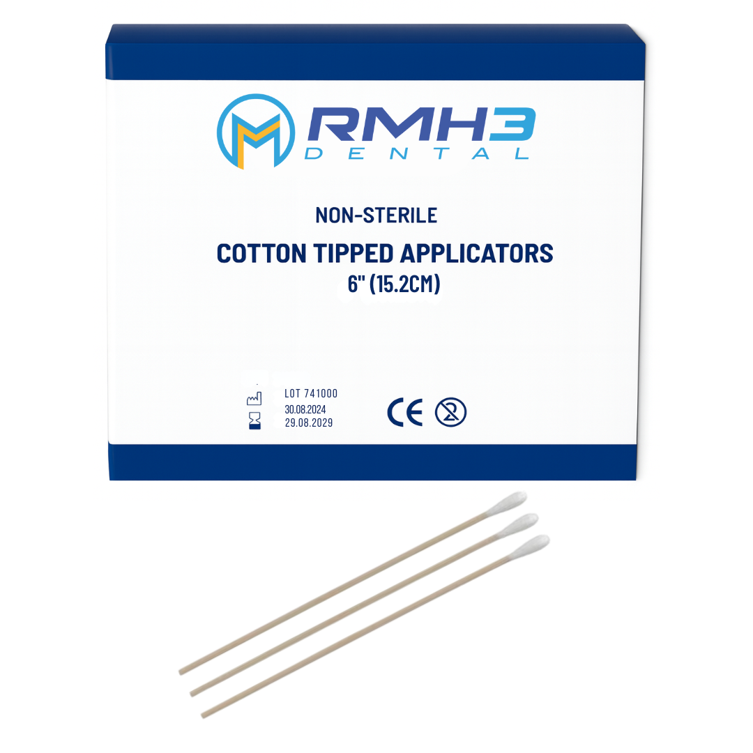 RMH3 DENTAL 6" Non-Sterile Cotton Tip Applicators, Box of 1000