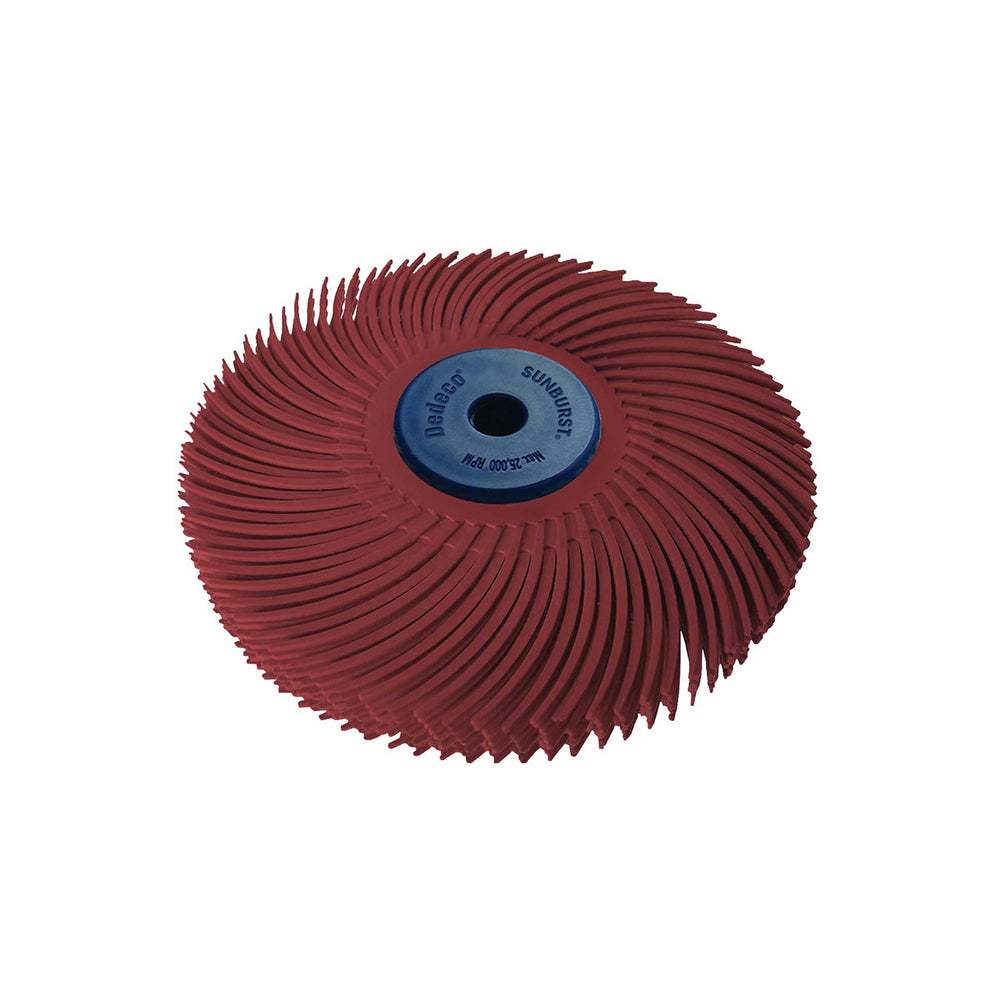 Dedeco Sunburst 3" TC 6-Ply Red 220 Grit (A/O) 1/Unit