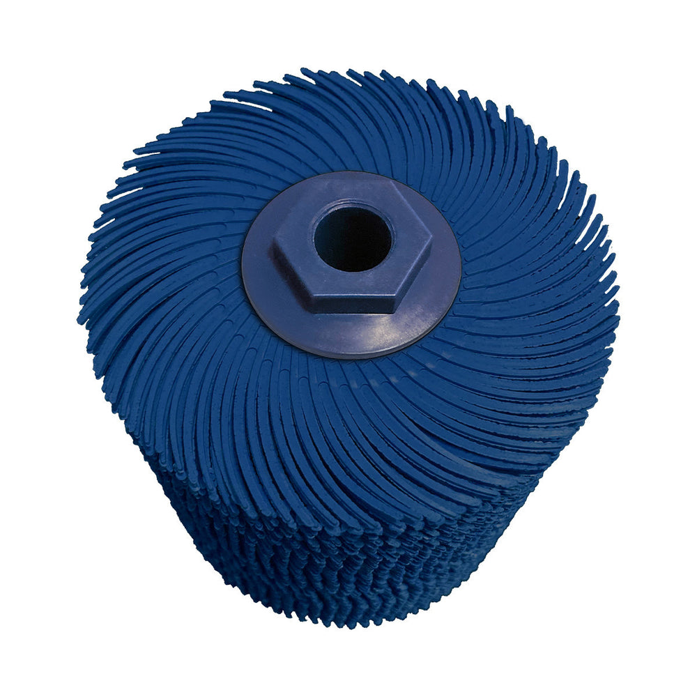 Dedeco Sunburst 4" X 4" TC Brushes Blue 400 Grit (A/O) M-14 1/Unit