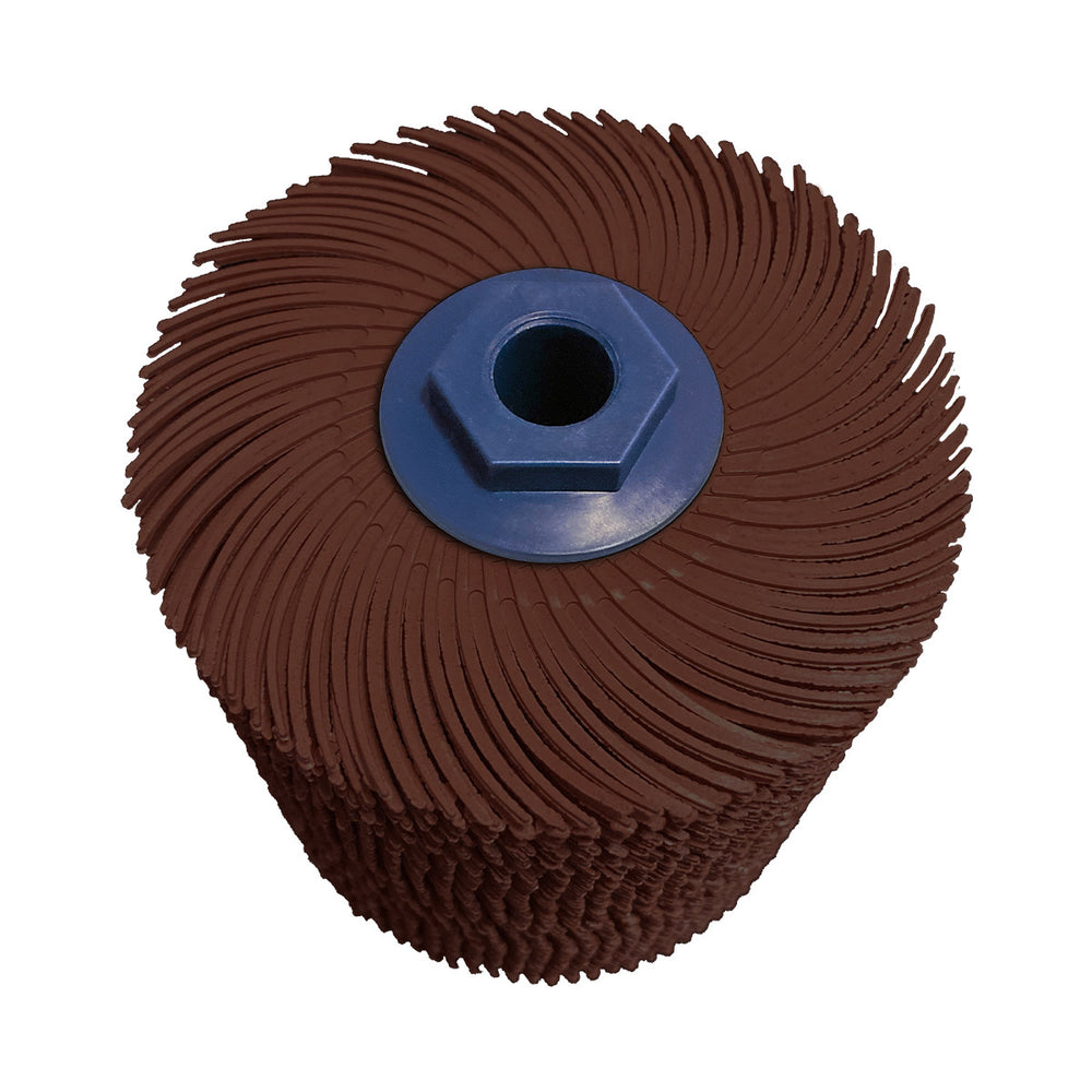 Dedeco Sunburst 4" X 4" TC Brushes Brown 36 Grit (A/O) 5/8"-11 1/Unit