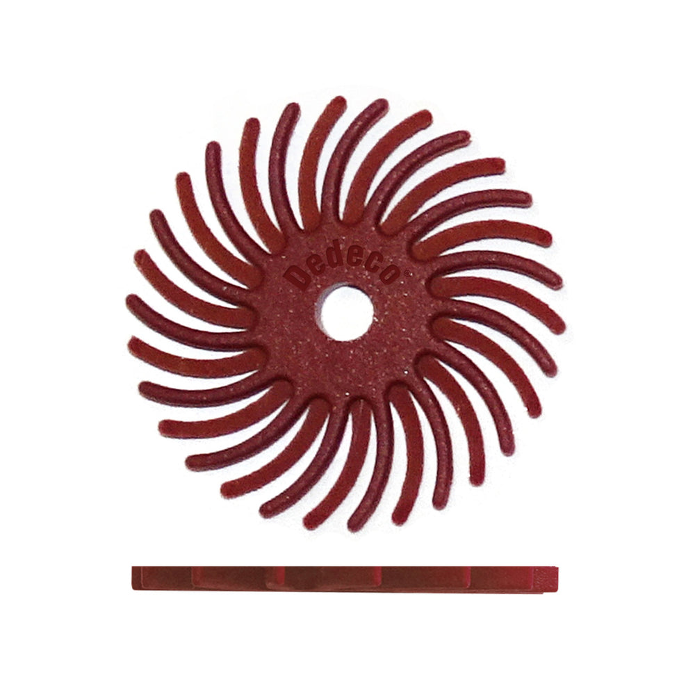 Dedeco Sunburst 1-1/2" TC Discs Red 220 Grit (A/O) 12/BX