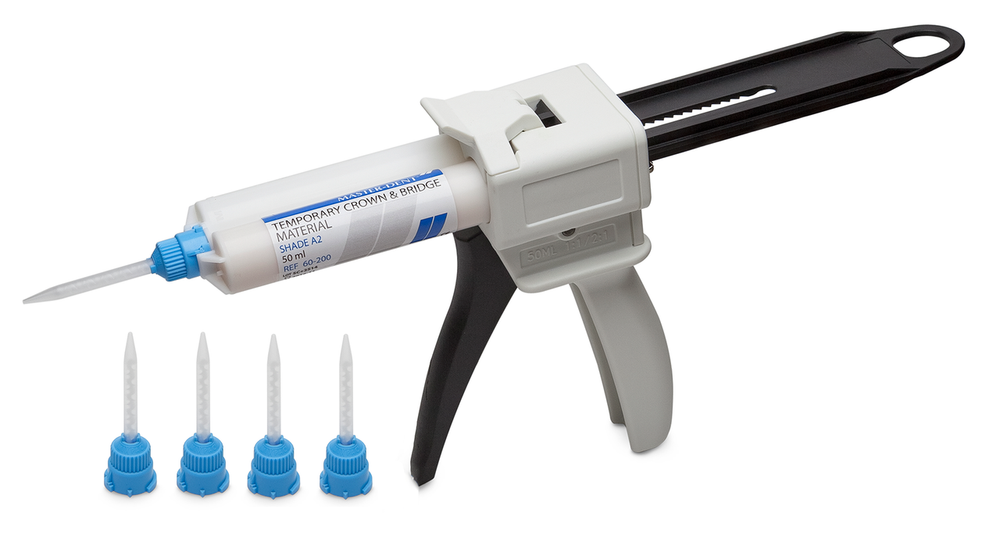 Dentonics Temporary Crown & Bridge Material, Shade A2, 50ml Cartridge with Tips