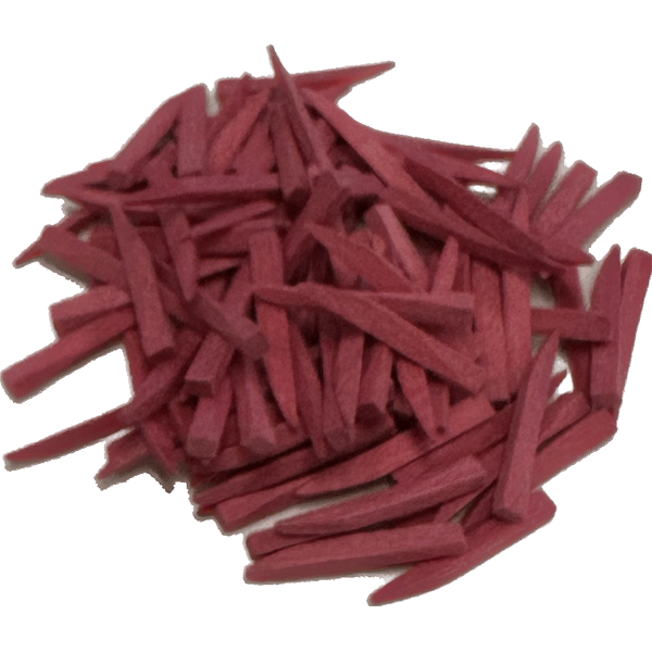 Poly-Wooden 16mm Wedges, Pink 100/Pk. Eco-Friendly, 1.5 x 2.0 x 16mm.