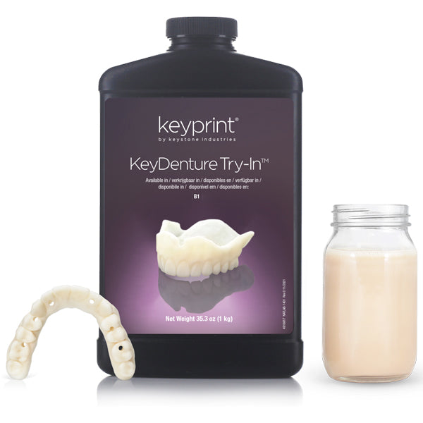 Keystone KeyPrint KeyDenture Try-In 3D Printing Resin, B1, 1kg