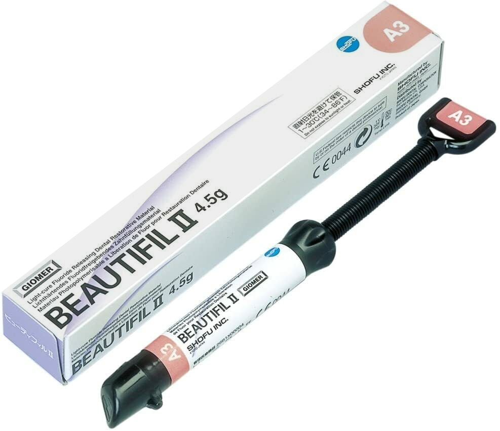 Shofu Beautifil II Nano-Hybrid Composite, Shade A3, 4.5 g Syringe
