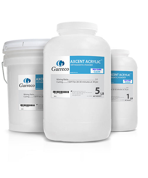 Garreco Orthodontic Acrylic Powder, Clear, Self Cure, 1 lb