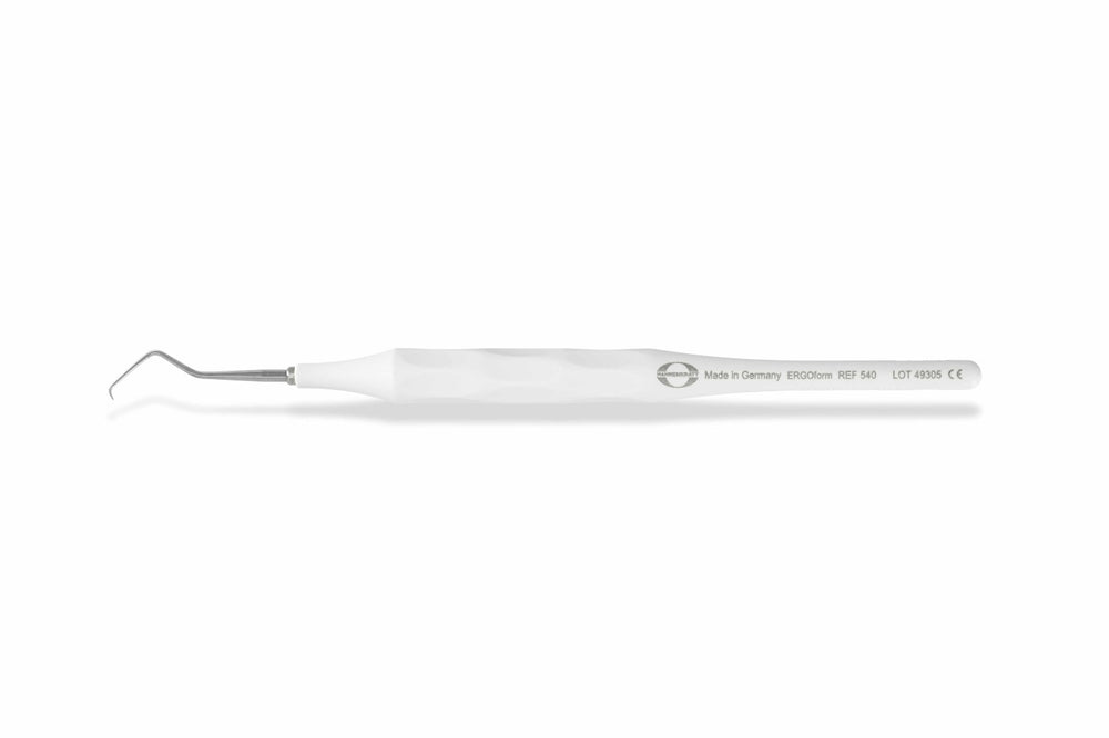 Hahnenkratt E. Ergoform Single Ended Explorer Form G, 1/Pk. White Handle