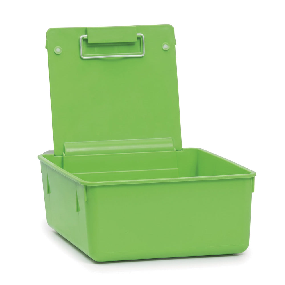 Lab Pan, Green Plastic with Metal Clip, 7.5" x 6" x 8.5", Each