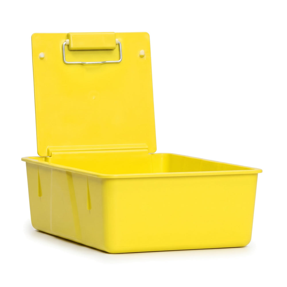 Lab Pan, Yellow Plastic with Metal Clip, 7.5" x 6" x 8.5", Each