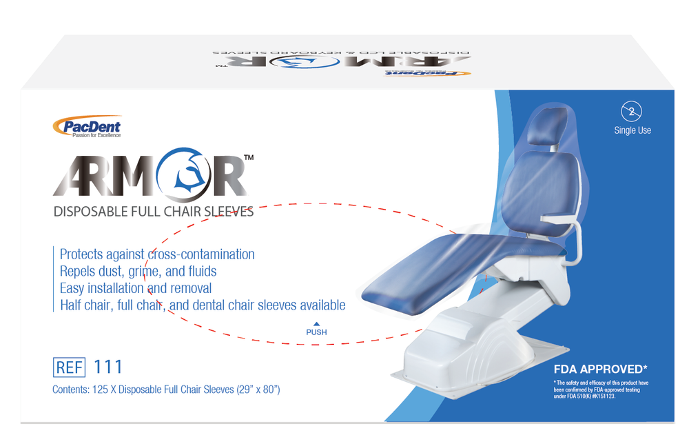 Pac-Dent Full chair sleeves, 29" x 80", 125/box