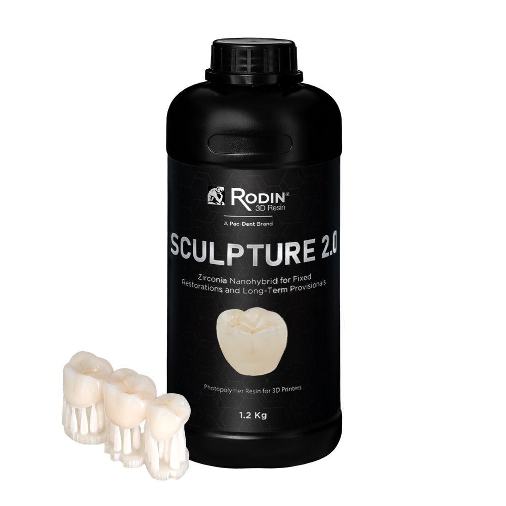 Pac-Dent Rodin Sculpture 2.0 3D Printing Resin, Shade B1, 1.2kg