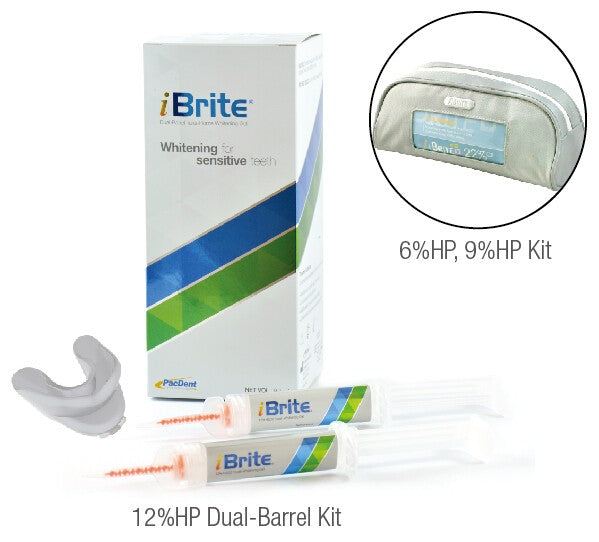 Pac-Dent iBrite 6% H2O2 Tooth Whitening Kit, 6 x 1.2 mL Syringes with iBrite Tray