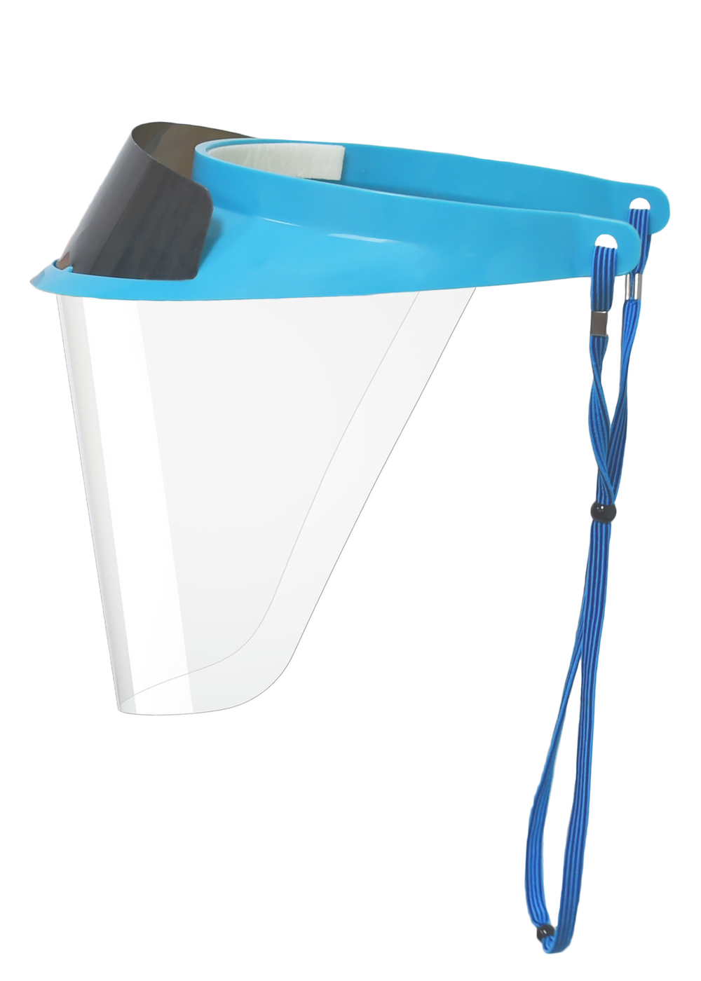 Pac-Dent 1 x Blue visor, 1 x Cinch cord, 1 x LC filter, 3 x Face shields, 2 x Mini shields, 9 cm, 38 pack