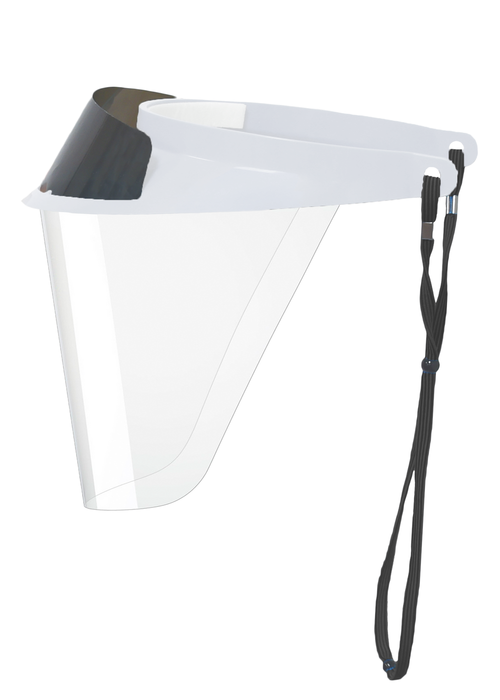 Pac-Dent 1 x Pearl White visor, 1 x Cinch cord, 1 x LC filter, 3 x Face shields, 2 x Mini shields, 9 cm