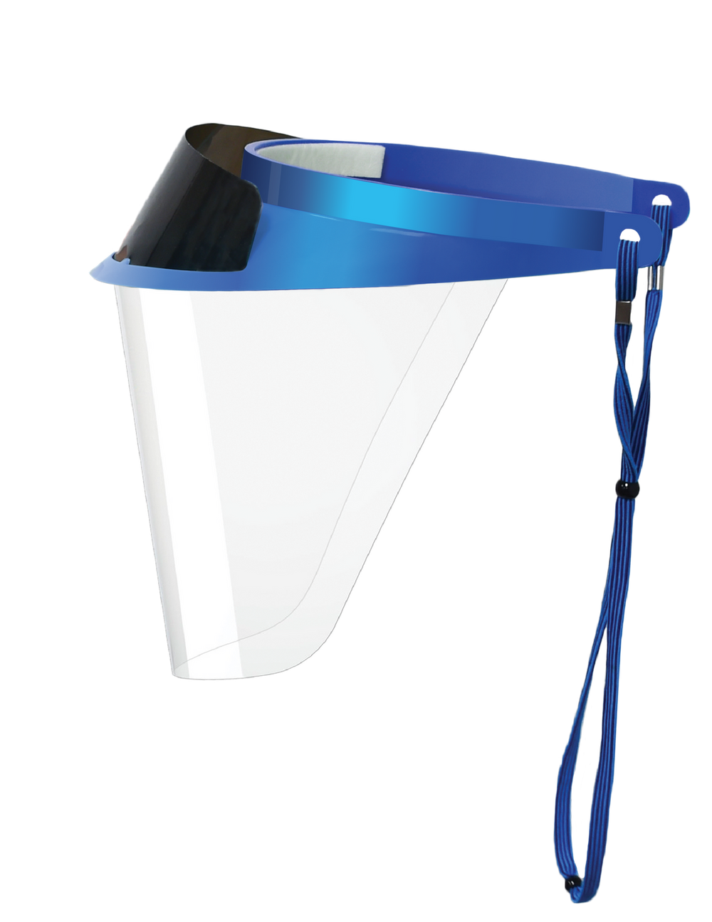 Pac-Dent 1 x Space Blue visor, 1 x Cinch cord, 1 x LC filter, 3 x Face shields, 2 x Mini shields, 10 cm