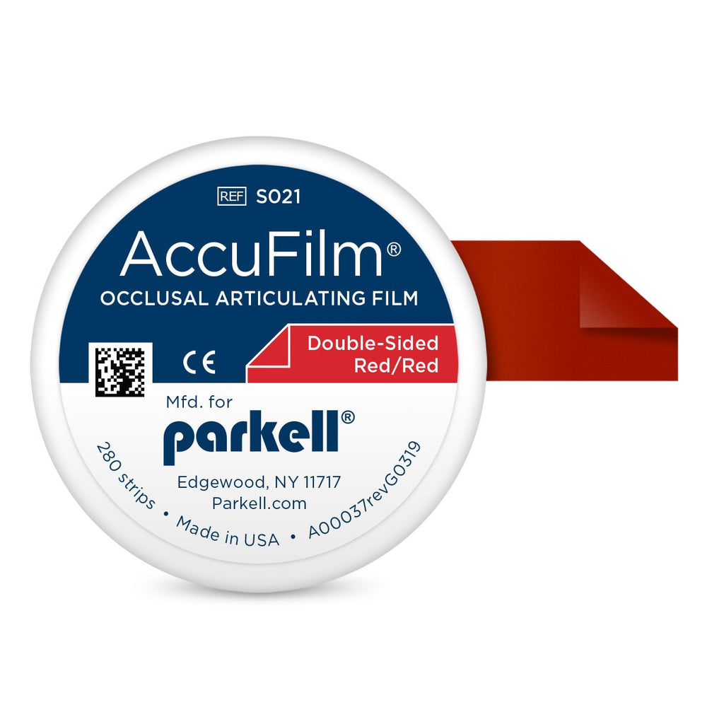 Parkell AccuFilm II Double-Sided Articulating Film, Red/Red, 280 Strips