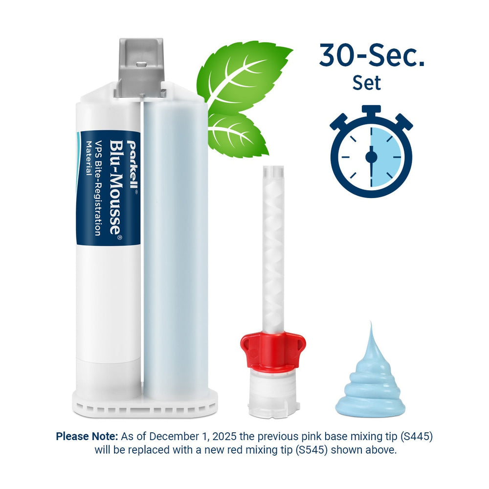 Parkell Blu-Mousse Super-Fast VPS Bite Registration, Peppermint, 2 x 50 mL Split Cartridges