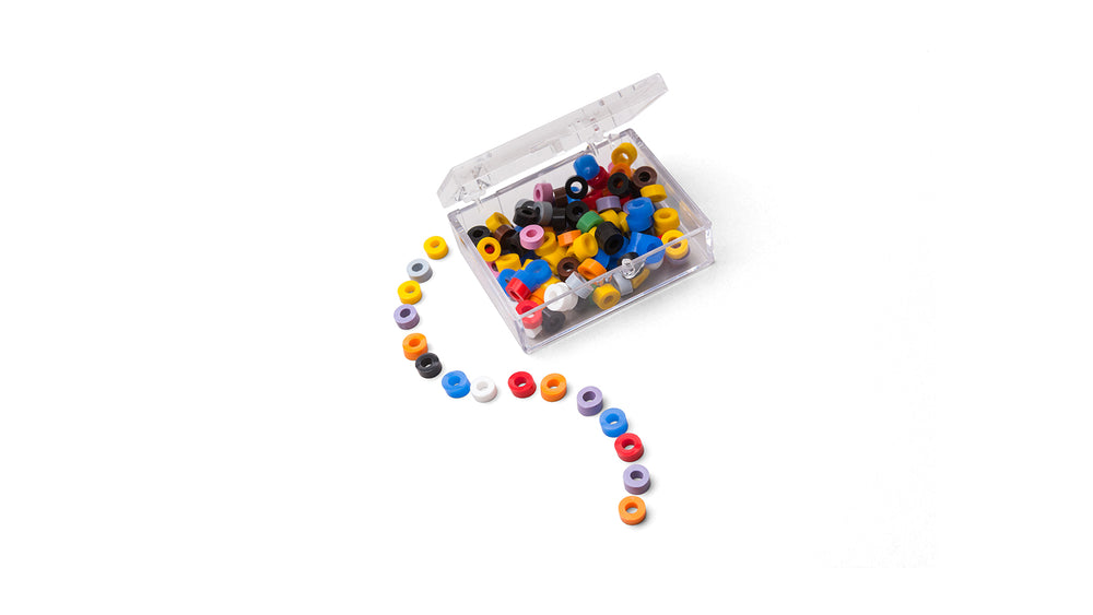 Pulpdent Code Rings, Assorted (7 Colors), Large, 7/32" ID x 5/32" Wide, Silicone, Pkg. of 60