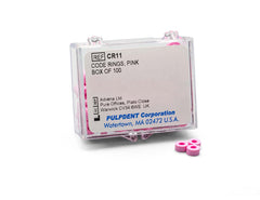 Pulpdent Code Rings, Pink, 1/8" ID x 1/8" Wide, Silicone, Box of 100