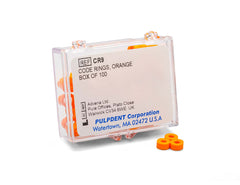 Pulpdent Code Rings, Orange, 1/8" ID x 1/8" Wide, Silicone, Box of 100
